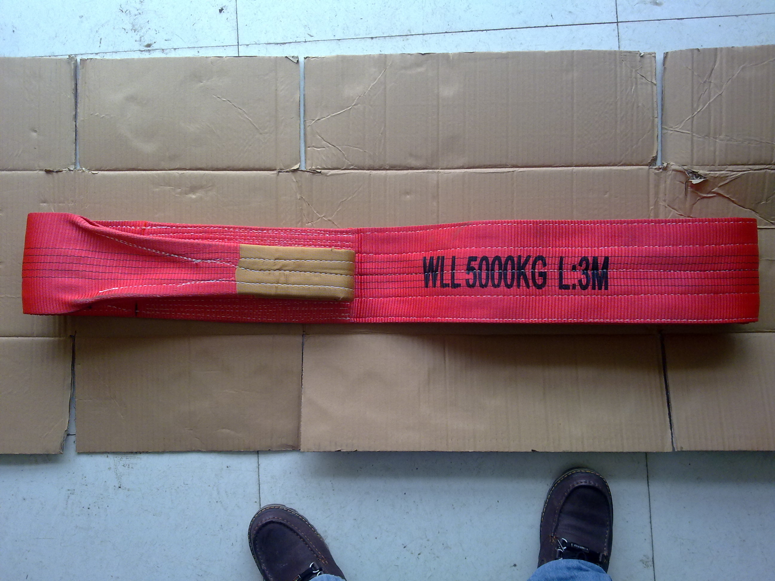 EN 14921WLL 5T Polyester Flat bing Sling Red Color With Smooth Surface