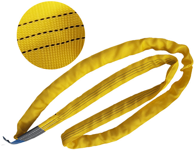 3t Choke Lifting Cylindrical Objects Polyester Endless Round Sling Yellow Color