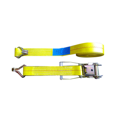 Buy WLL 3335 LBS Polyester Heavy Duty Ratchet Tie Down Straps With Blue / White Label online manufacture