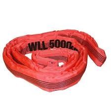 Red 5 Ton Polyester Lifting Sling EN1492-2 For Lifting Equipment Wear Resistance