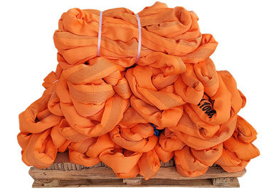 Buy Heavy Duty Endless Round Sling Polyester Material Flat Woven Pattern Orange Color online manufacture