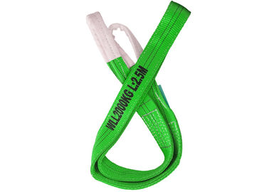 Buy Green Double Ply Webbing Sling , 2T Flat Web Lifting Slings Customized Size online manufacture