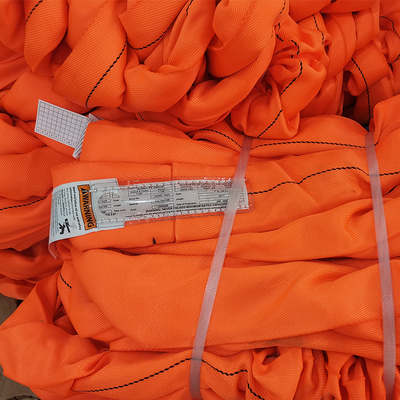 Buy Good Chemical Resistance Polyester Lifting Sling in Orange for Heavy Duty Lifting online manufacture