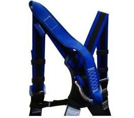 Blue Multi Point Full Body Safety Harness , Climbing Body Harness With Rescue Strap