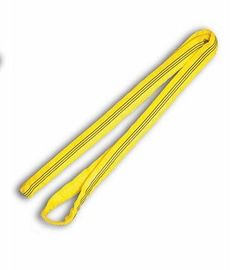100% Polyester Spanset Round Slings Double Eyes Flat Shape Yellow Color ISO Certification