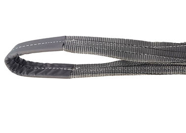 100% Polyester Woven Lifting Belt Webbing Sling Grey Color CE Certification