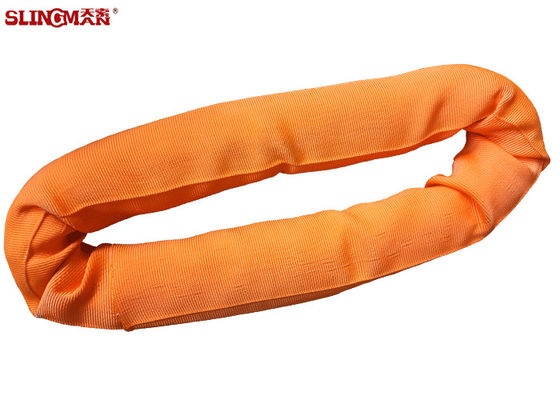 Soft Orange 20 Ton Polyester Endless Slings , Eye To Eye Duplex Lifting Slings