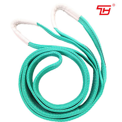 60mm Width 2T Green Color 100% Polyester Webbing Sling With Flat Or Becket Eyes