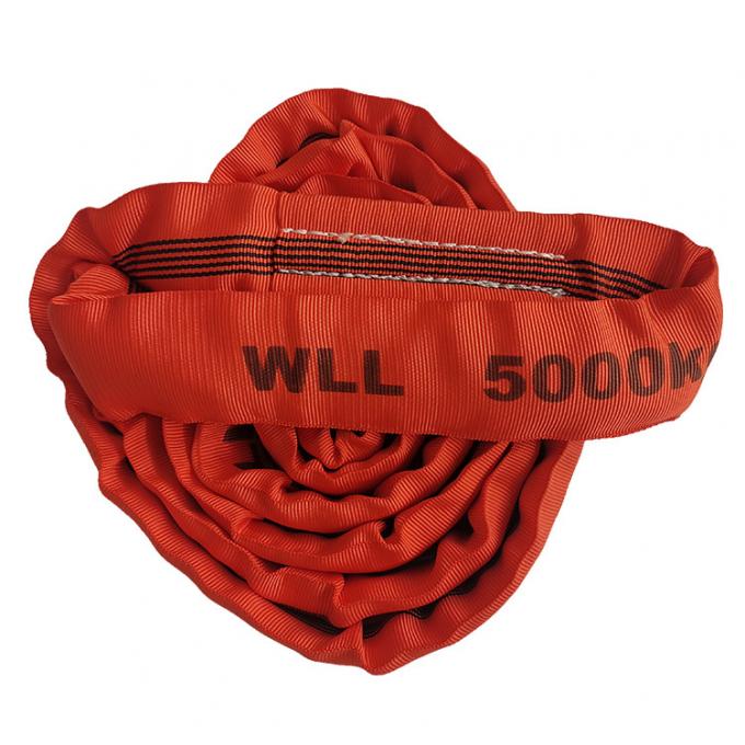 5 T Endless Polyester Round Lifting Sling For Large Objects Wear Resistance